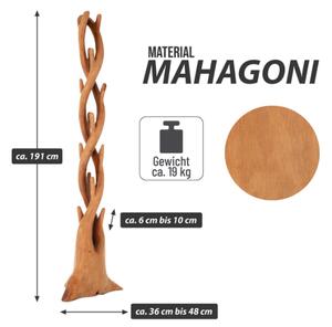 Vešiak DIVERO z masívneho mahagónu, 190 cm