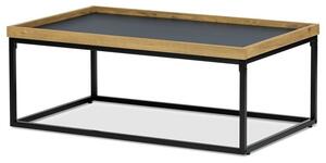 NEJBY Konferenčný stolík GARLEMXER II, 100x60, divoký dub, čierny kov