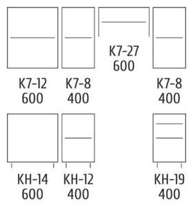 NEJBY Kuchynská linka VALSON 140/200 cm, štruktúrna biela/lávovo sivá