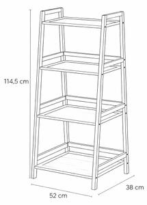 Bambusový regál so 4 policami, prírodný, 85 x 39 x 29 cm