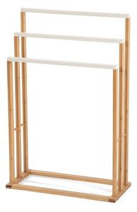 Bambusový vešiak na uteráky s tromi tyčami 82x54x24 cm