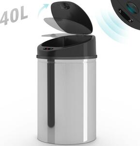 Odpadkový kôš so senzorom 40 l strieborný