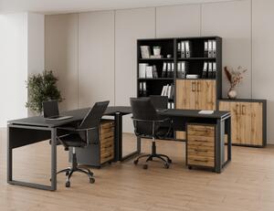 Kancelárska zostava NEJBY GIANNI PREMIUM 5, antracit/dub wotan