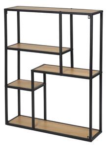 Otvorený kovový regál s policami v dekore dreva, 91x75x20 cm