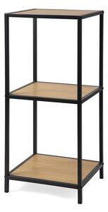 Kovový regál s policami v dekore dreva 83x35x37 cm