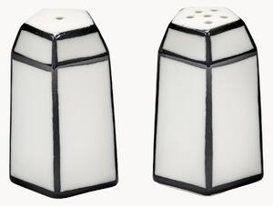 Ručne vyrobené porcelánové mlynčeky na soľ a korenie Carte Blanche, 2 ks