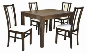 Stôl MONZA +4 ks Stolička D400 buk 120 x 80 cm