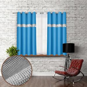 Záves na kruhoch so zirkónmi 140x160 cm blankytne modrý Farba Blankytna modrá Rozmery 140x160 cm