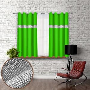 Záves na kruhoch so zirkónmi 140x160 cm svetlozelený Farba Zelená Rozmery 140x160 cm