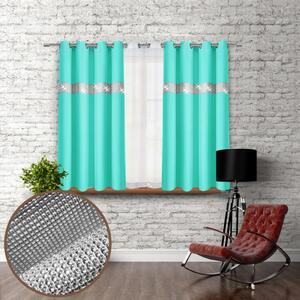 Záves na kruhoch so zirkónmi 140x160 cm pistácia Farba Zelená Rozmery 140x160 cm