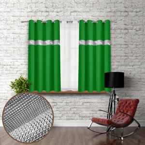 Záves na kruhoch so zirkónmi 140x160 cm zelený Farba Zelená Rozmery 140x160 cm