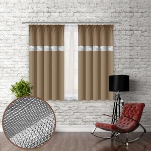 Záves na riasiacej páske so zirkónmi 140x160 cm mokka Farba Mokka Rozmery 140x160 cm