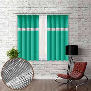 Záves na riasiacej páske so zirkónmi 140x160 cm morský Farba Zelená Rozmery 140x160 cm
