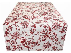 Vianočný behúň na stôl Vianočné ruže bordové s lurexom 50x150 cm Made in Italy Farba Bordová Rozmery 50x150 cm