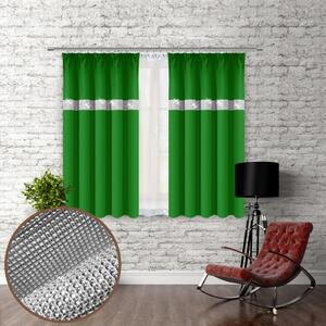 Záves na riasiacej páske so zirkónmi 140x160 cm zelený Farba Zelená Rozmery 140x160 cm
