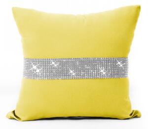 Obliečka na vankúš Glamour so zirkónmi pastelovo žltá Farba Žltá Rozmery 40x40 cm