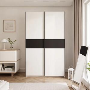 Šatníková skriňa ALPER 120 cm biela + čierna matná