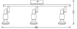 OSRAM stropné bodové svetlá, strieborný, kovový, 3-pl. GU10-LED 2 700 K, Chrómová / strieborná, Hliník