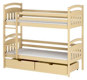 Detská poschodová posteľ s úložným priestorom LUCIE - 80x200, borovica