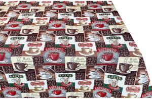 Gobelínový obrus na stôl s kávovým motívom – Espresso, Cappuccino, Latte Eden 641 Farba Viacfarebná Rozmery 40x100 cm