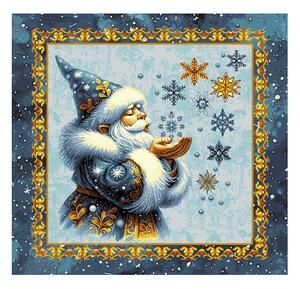 Vianočná gobelínová obliečka na vankúš s lurexom Magický Santa a snehové vločky Farba Viacfarebná Rozmery 42x42 cm