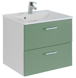 SKRINKA S UMÝVADLOM, zelená, biela, 60 cm MID.YOU - Kúpeľňové skrinky, Online Only