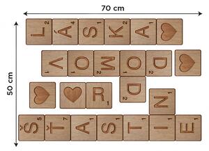 Dimex - Dekoračné nálepky na stenu Scrabble hnedé - 50 x 70 cm