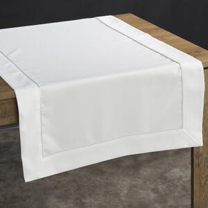 Dekorstudio Behúň na stôl DORITA so striebornou lemovkou 40x140cm - biely