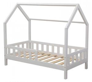 DIP-MAR Detská posteľ domček s bočnicou R01 biely 80x160 cm
