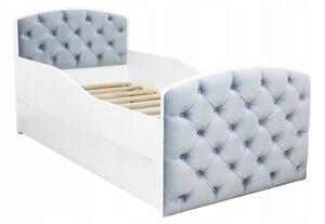 DIP-MAR Detská posteľ s čalúnením a šuplíkom QUEEN sivá 80x160 cm