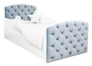 DIP-MAR Detská posteľ s čalúnením a šuplíkom QUEEN sivá 80x160 cm