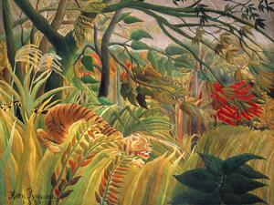Umelecká tlač Tiger in a Tropical Storn (Rainforest Landscape) - Henri Rousseau, (40 x 30 cm)