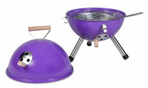 Záhradný vonkajší Mini BBQ gril - fialový