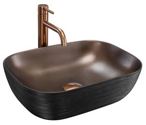 Rea Belinda, umývadlo na dosku 465x330x135 mm, medená matná-čierna štruktúra, REA-U6384