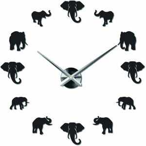 Sentop - Moderné nalepovacie nástenné hodiny na stenu slon i zlaté SZ070