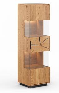 Stojacia dubová vitrína 1D s dreveným plátom Tirano