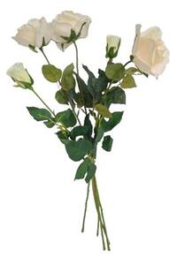Umelá kvetina Ruža biela, 68 cm, 5 ks