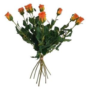 Umelá kvetina púčik Ruža oranžová, 64 cm, 9 ks​
