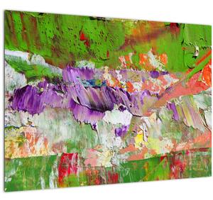 Sklenený obraz abstrakcie - maľba (70x50 cm)