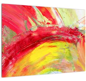 Sklenený obraz abstrakcie - maľba (70x50 cm)