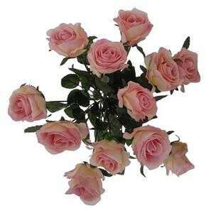Umelá kytica Ruží ružová, 67 cm, 12 ks