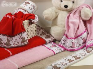 GRENO Detské uteráky Sweet bear - červené červená Bavlna 50x70 cm