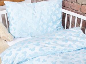 Biante Detské posteľné obliečky do postieľky hladké MKH-001 Mickey - Nebeské modré Do postieľky 90x140 a 50x70 cm