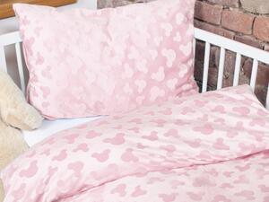 Biante Detské posteľné obliečky do postieľky hladké MKH-002 Mickey - Púdrovo ružové Do postieľky 90x120 a 40x60 cm
