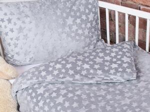 Biante Detské posteľné obliečky do postieľky hladké MKH-004 Hviezdičky - Sivé Do postieľky 90x140 a 50x70 cm