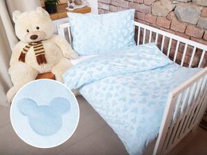 Biante Detské posteľné obliečky do postieľky hladké MKH-001 Mickey - Nebeské modré Do postieľky 90x140 a 40x60 cm