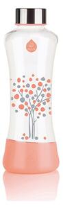 Equa Sklenená fľaša Squeeze Peach Tree, Borosilikátové sklo + silikón 550 ml