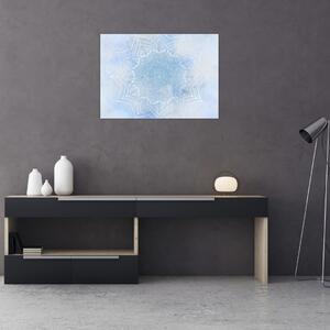 Sklenený obraz - Zimná mandala (70x50 cm)