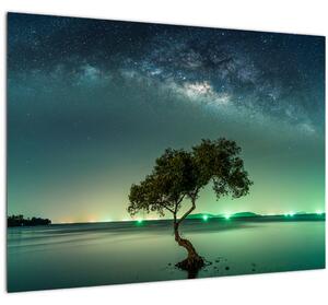 Sklenený obraz nočného neba (70x50 cm)