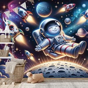 Fototapeta veselý astronaut medzi raketami